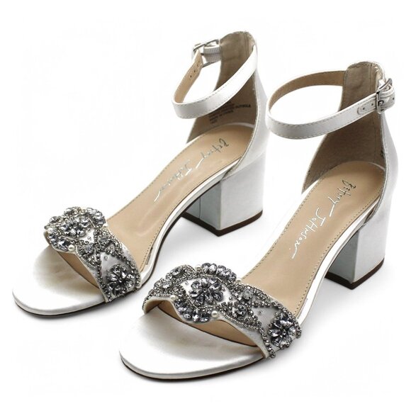 Mel Womens Rhinestone Block Heel Pumps - Picture 1 of 5